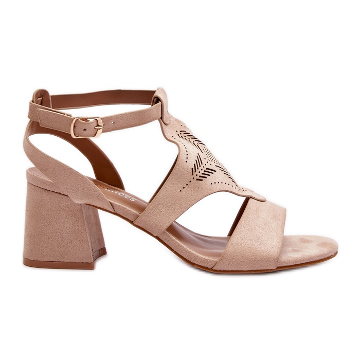 Nude Eleriva Low Heel Sandals beige
