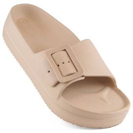 Big Star INT1969 beige platform flip-flops
