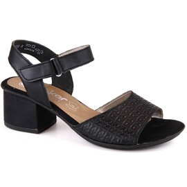 Comfortable leather sandals Rieker W RKR675 black Comfortable leather sandals Rieker W RKR675 black