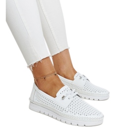 Vinceza white leather openwork shoes Vinceza white leather openwork shoes