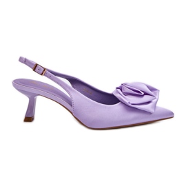 Purple Ozena Decorated High Heels
