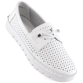 Vinceza W JAN273B white leather openwork shoes Vinceza W JAN273B white leather openwork shoes