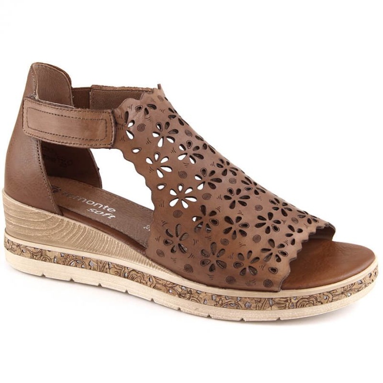 Rieker Leather comfortable sandals Remonte W RKR655 brown