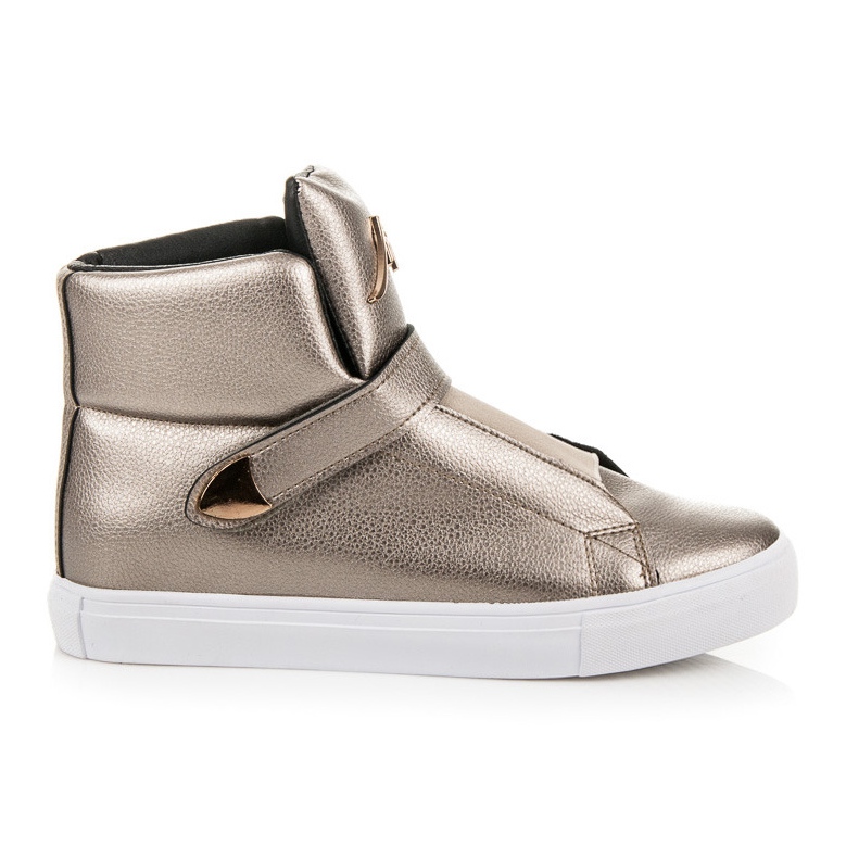 High sneakers with velcro grey yellow multicolored