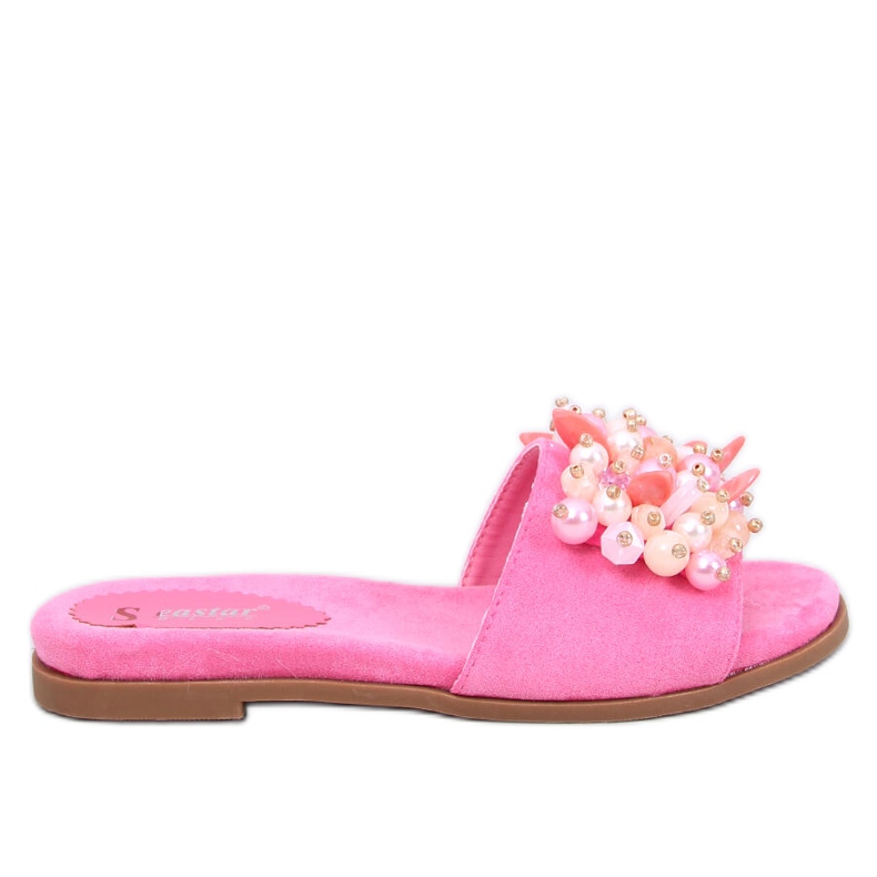 Seastar Lumsen Fuchsia flip-flops with colorful stones pink