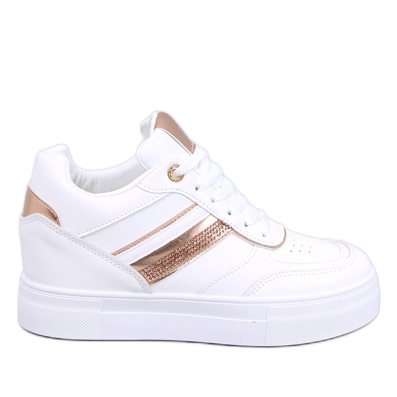 Eyson WHITE/CHAMPAGNE wedge sneakers