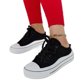 Black Fiori platform sneakers