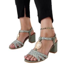 Green Milica high heel sandals
