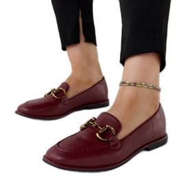 Burgundy moccasins with a Lemlem buckle red