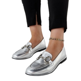 Loafers with silver buckle discount