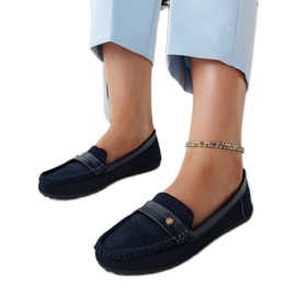 Navy blue fabric loafers from Fombio