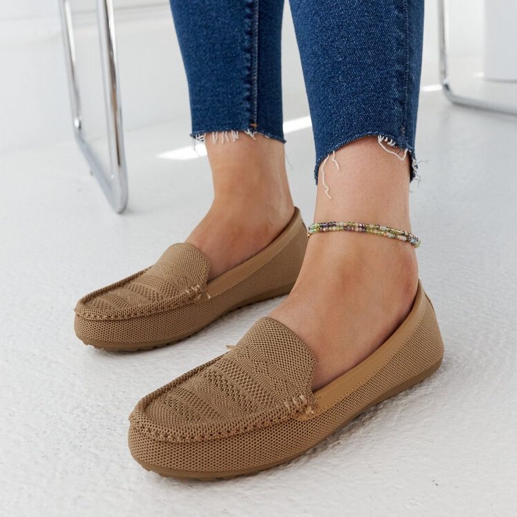 Brown fabric moccasins from Fiammetta