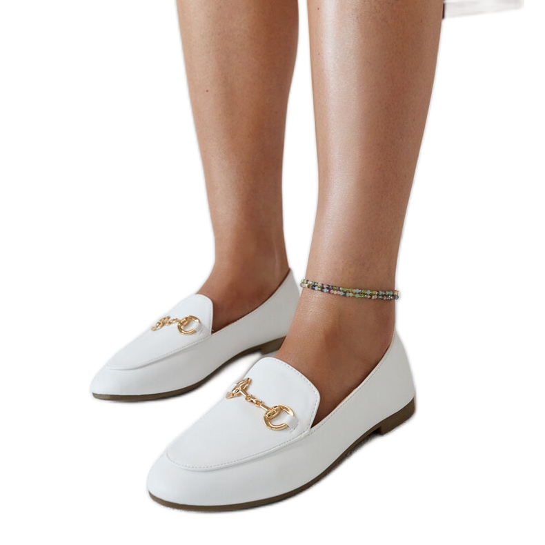 White buckle moccasins by Erminia