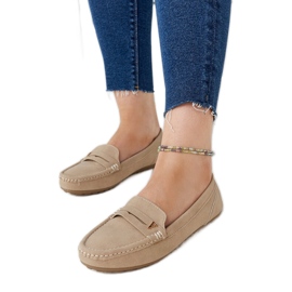 Beige moccasins with a matte finish from Rubiania