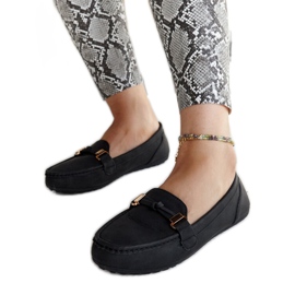 Black moccasins with a matte Scafati finish
