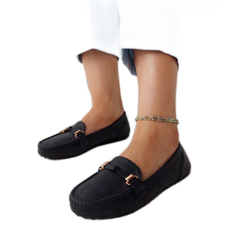 Navy blue moccasins with a matte Scafati finish Navy blue moccasins with a matte Scafati finish