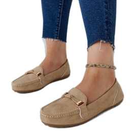 Beige moccasins with a matte finish from Scafati Beige moccasins with a matte finish from Scafati
