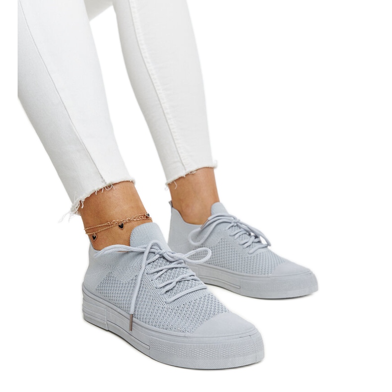Gray lightweight sports sneakers by Senaida grey