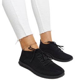 Zahira black fabric sneakers