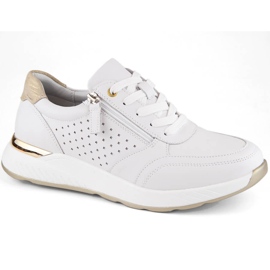 Women's leather sports shoes, white eVento 7110