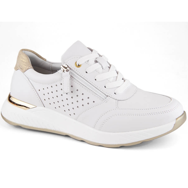 Women's leather sports shoes, white eVento 7110