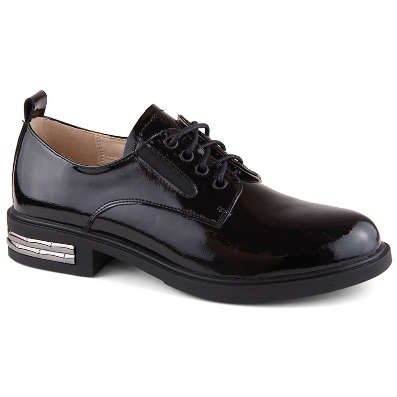 Black patent leather women's oxford shoes Filippo DP6189