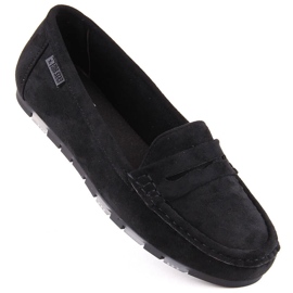 Comfortable black suede moccasins for women Big Star NN274929 Comfortable black suede moccasins for women Big Star NN274929
