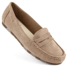 Comfortable beige suede women's moccasins Big Star NN274930 Comfortable beige suede women's moccasins Big Star NN274930