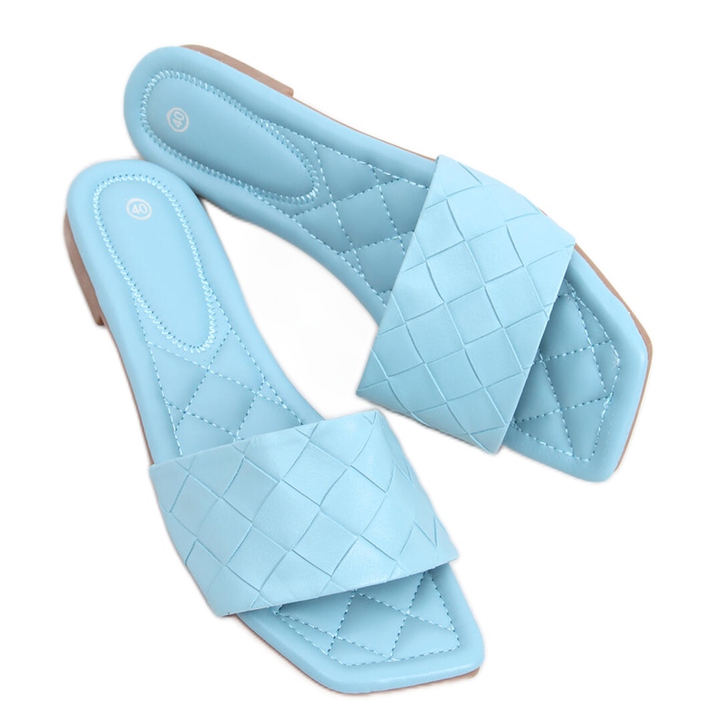 Slippers with a square sole Sahar LT.BLUE