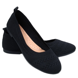 Newey Black knitted ballet flats