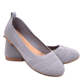 Newey Gray knitted ballet flats grey