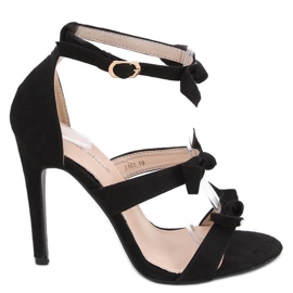 Celestia Black high heel sandals
