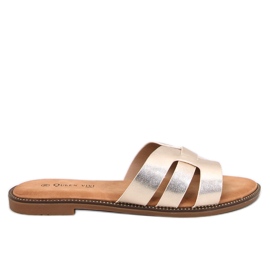 Charnes Gold women's flip-flops golden