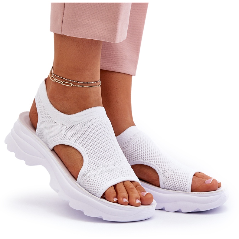 Women's Sports Sandals With a Thick Sole, White Deinaleia Women's Sports Sandals With a Thick Sole, White Deinaleia