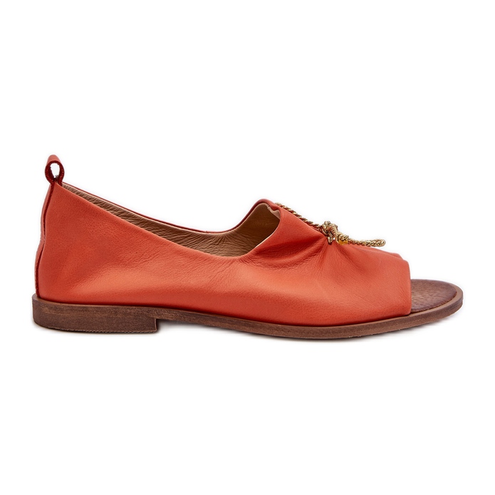 Zazoo 2660 Women's Leather Ballerina Shoes, Orange Zazoo 2660 Women's Leather Ballerina Shoes, Orange