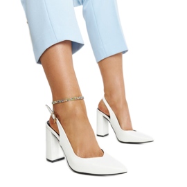 White open heel pumps from Wechsler White open heel pumps from Wechsler