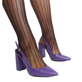 Purple Wechsler open-toe pumps