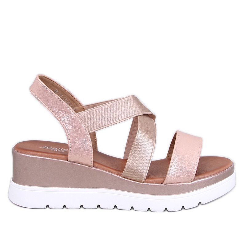 Caden Champagne wedge sandals pink