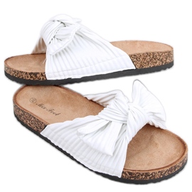Moss White cork slippers