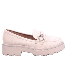 Sheady Beige suede high sole moccasins