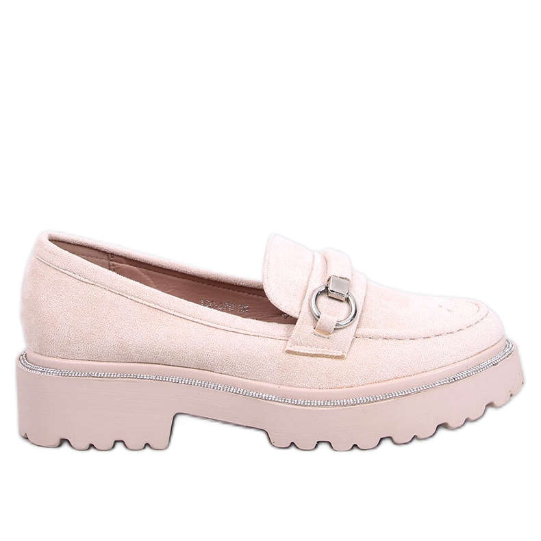 Sheady Beige suede high sole moccasins