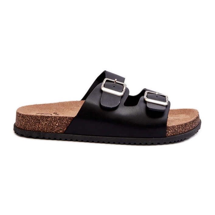 Women's Flip-Flops With Buckles Black Oliena Women's Flip-Flops With Buckles Black Oliena