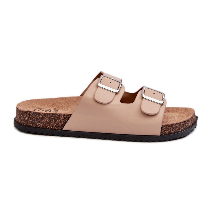 Beige Women's Flip-Flops With Buckles Oliena