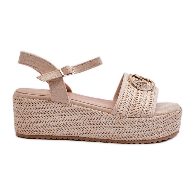 Women's Wedge Sandals With Braid Beige Esalena