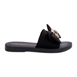Women's Flip-Flops With a Bow Black Arsicada Women's Flip-Flops With a Bow Black Arsicada