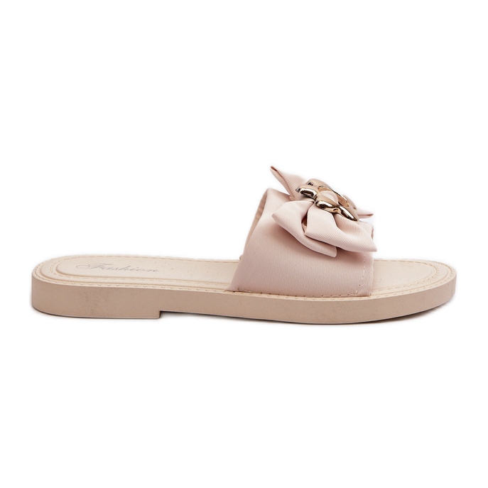 Women's Flip-Flops With a Bow Beige Arsicada