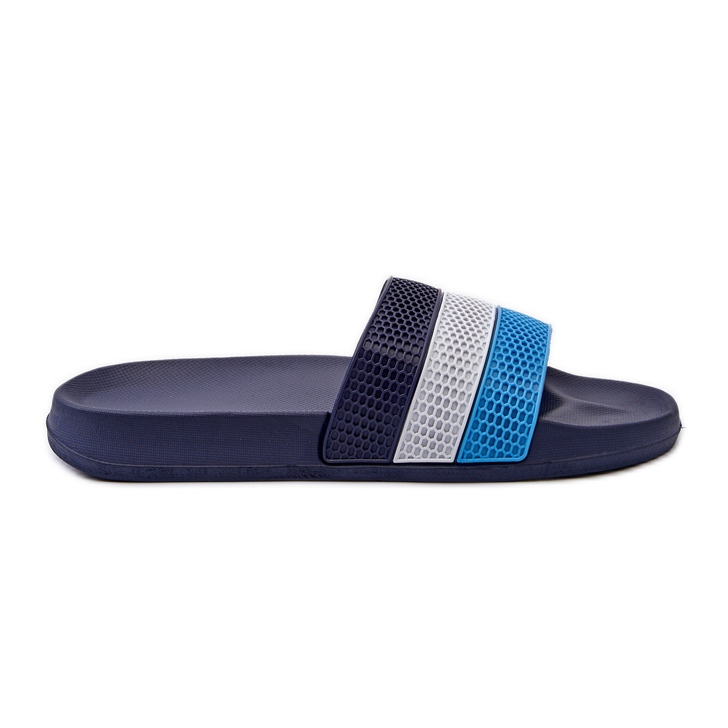 Classic Men's Flip-Flops With Straps, Navy Blue Sylri