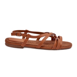 Big Star Women's Flat Sandals NN274013 Camel brown Big Star Women's Flat Sandals NN274013 Camel brown