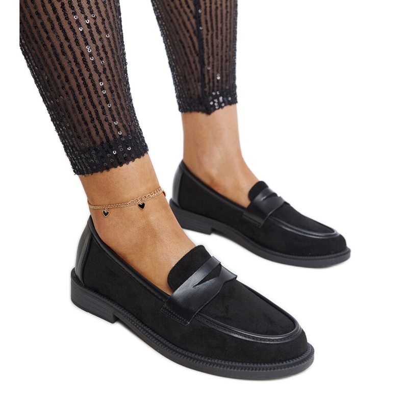 Black suede Floretta loafers