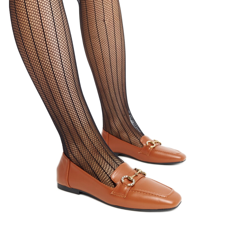 Brown moccasins with Areebah buckle Brown moccasins with Areebah buckle